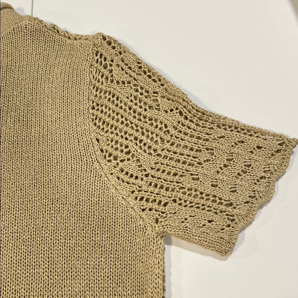 Vintage - Y2K, Beige/Tan Open-Knit Women's Cardigan, M - Picture 4 of 8